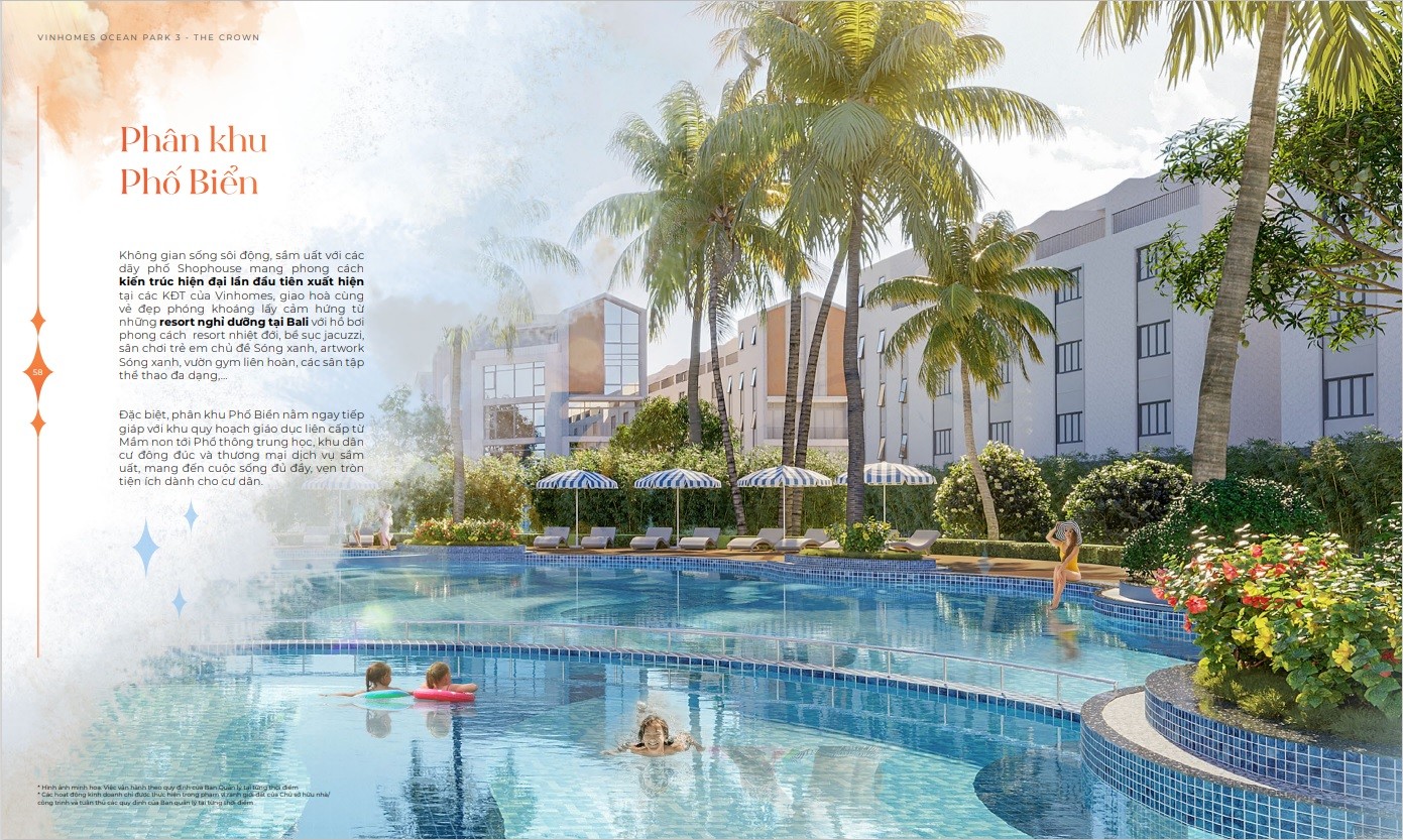Liền kề, Shophouse phân khu Phố Biển Vinhomes Ocean Park 3 - The Crown giá Chủ Đầu Tư